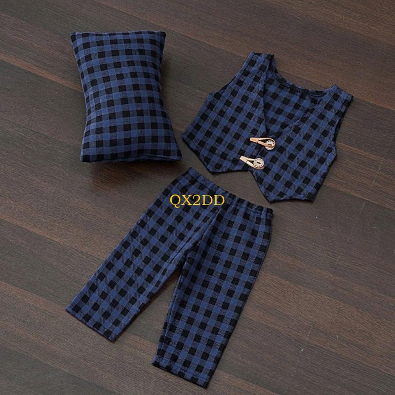 Photography Outfits - QX2D Damalı Yastık Pantolon ve Yelek