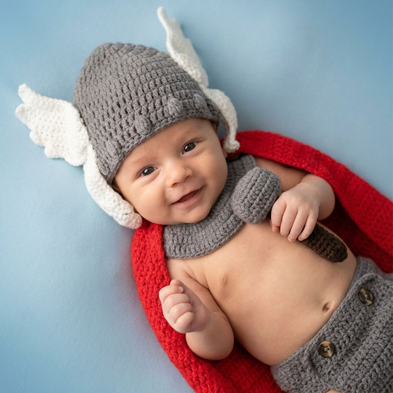 Photography Outfits - Yenidoğan Fotoğraf Sahne Thor Bebek Kostüm