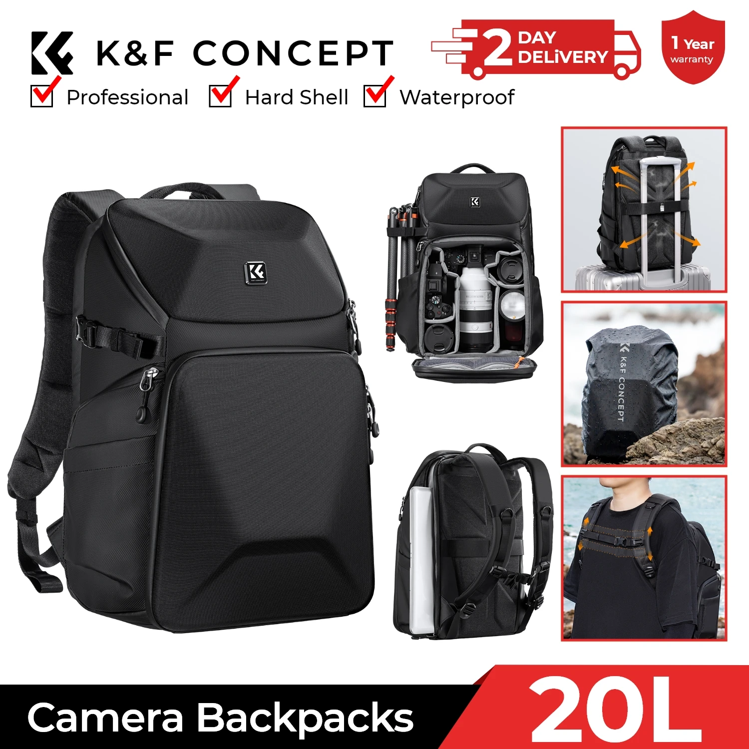 K&F CONCEPT 20L Kamera Sırt Ça - Photography Camera incelemesi ve fiyatı