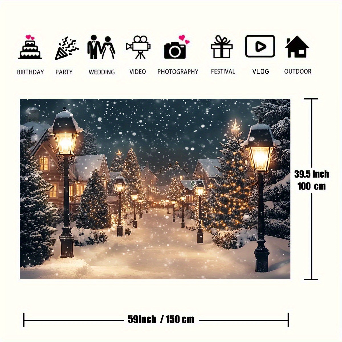 1 adet, kış köyü arka plan bez - Photography Urban incelemesi ve fiyatı