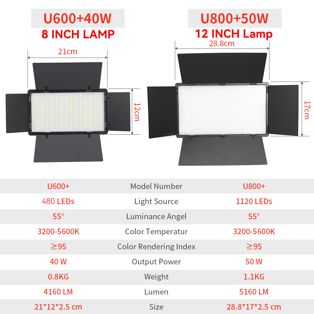 U800 U600 LED fotoğraf stüdyos - Video Led Light Panel incelemesi ve fiyatı